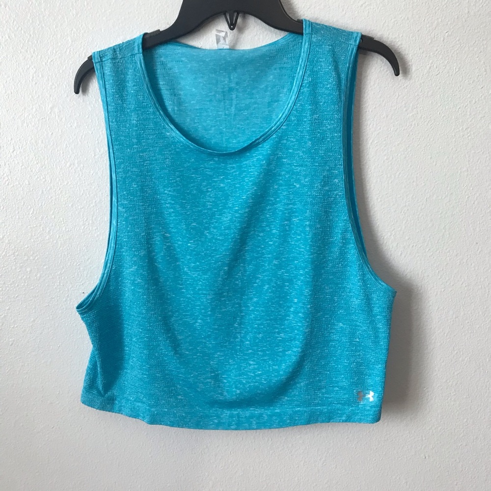 Under Armour Heat Gear Cropped Flowy Muscle Tee L